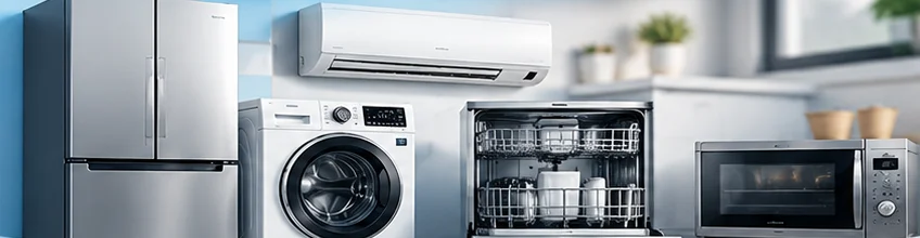 Home appliances including a washing machine and air conditioner