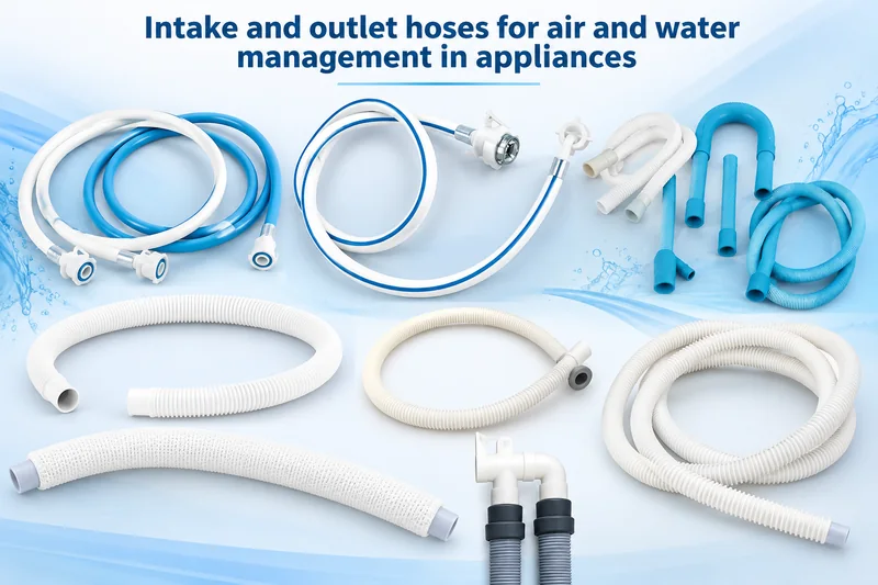 Washing machine water inlet hose assemblies and connectors
