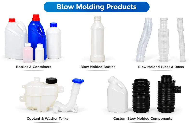 Blow-molded bellows and hollow plastic components